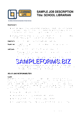 Sample job Descriptions pdf free